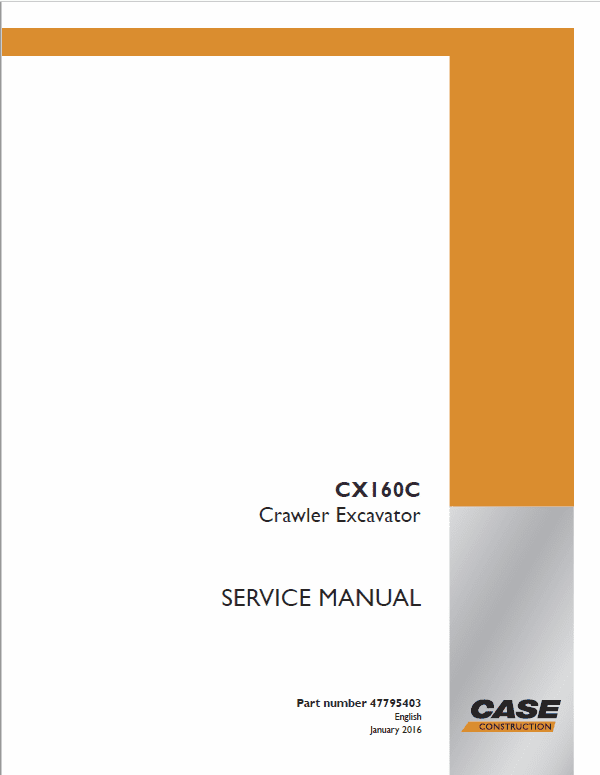 Case CX160C Excavator Service Manual