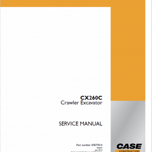 Case CX260C Excavator Service Manual