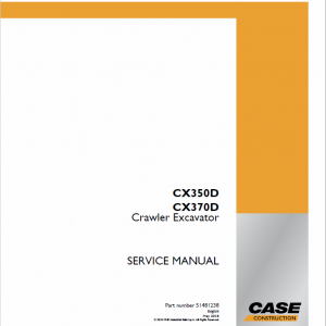 Case CX350D, CX370D Excavator Service Manual