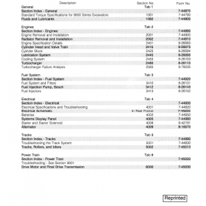 Case 9030 Excavator Service Manual