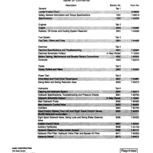 Case 9050B Excavator Service Manual