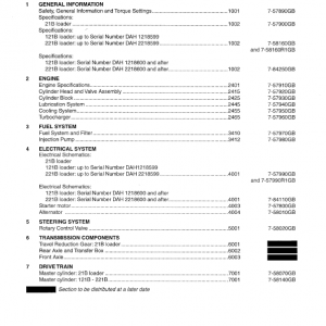 Case 21B, 121B, 221B Loader Service Manual