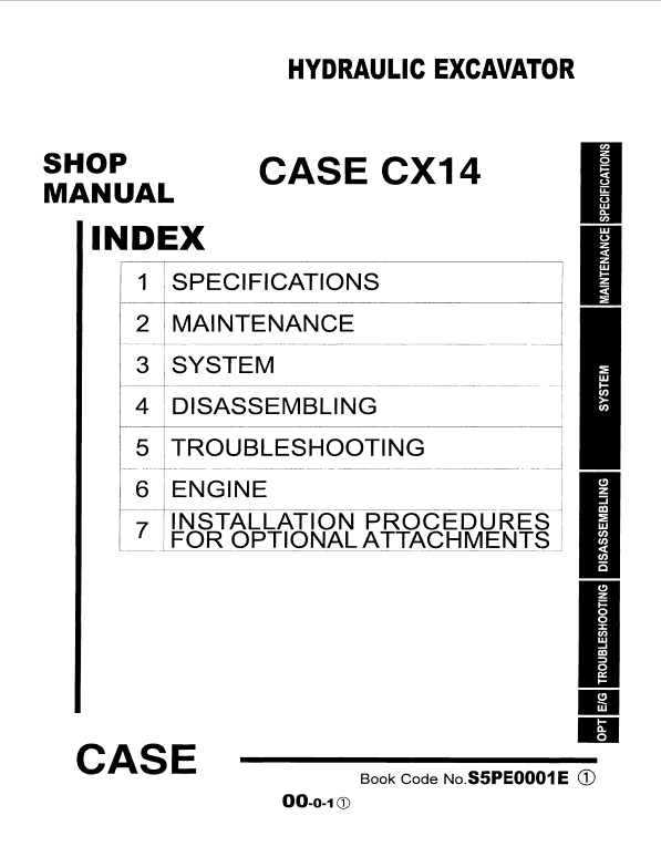 Case CX14 Excavator Service Manual