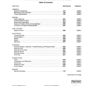 Case 380 Loader Landscaper Service Manual