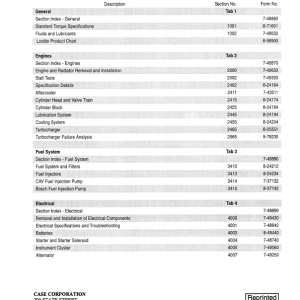 Case L Series Loader Backhoe Service Manual