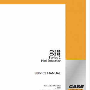 Case CX35B, CX39B Series 2 Mini Excavator Service Manual