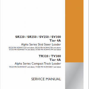 Case SR220, SR250, SV250, SV300 SkidSteer Service Manual