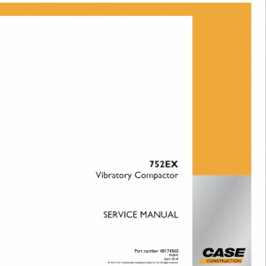 Case 752EX Vibratory Compactor Service Manual