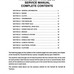 Case Farmall 55, 60 Tractor Service Manual