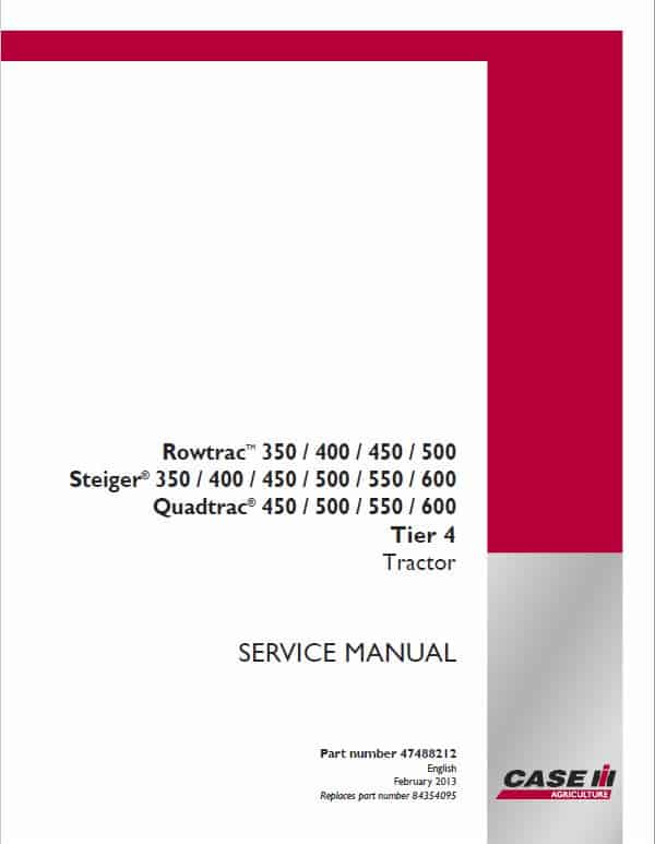 Case 350, 400, 450 Rowtrac Tractor Service Manual