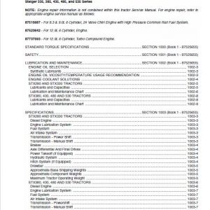 Case 280, 330, 380, 430, 480, 530 Steiger Tractor Service Manual