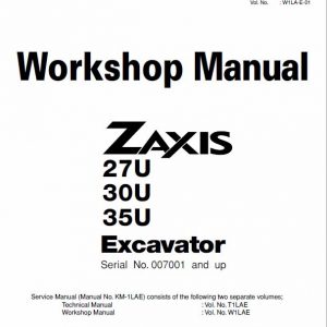 Hitachi Zaxis 27U, 30U, 35U Excavator Service Manual