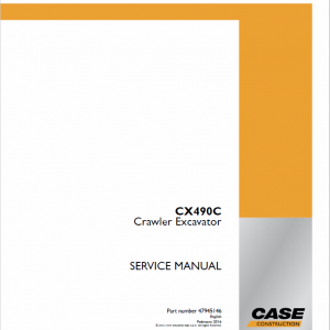 Case CX490C Crawler Excavator Service Manual