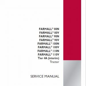 Case Farmall 80V, 90V, 100V, 110V Tractor Service Manual