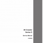 Drott Case 40 Crawler Excavator Series D Service Manual