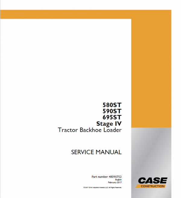 Case 580ST, 590ST, 690ST Backhoe Loader Service Manual