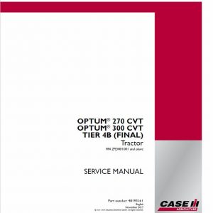 Case Optum 270 CVT, 300 CVT Tractor Service Manual