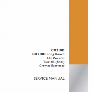 Case CX210D Crawler Excavator Service Manual