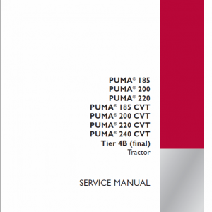 Case Puma 185, 200, 220, 240 CVT Tractor Service Manual