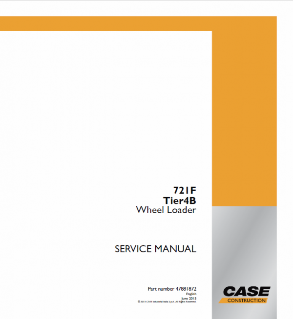 Case 721F Wheel Loader Service Manual