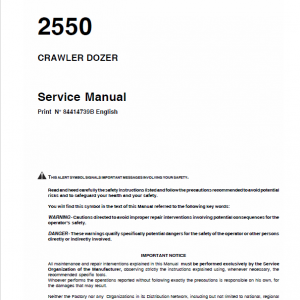 Case 2550 Crawler Dozer Service Manual