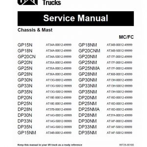 CAT DP15N, DP18N, DP20CN, DP20N Forklift Lift Truck Service Manual - Image 7