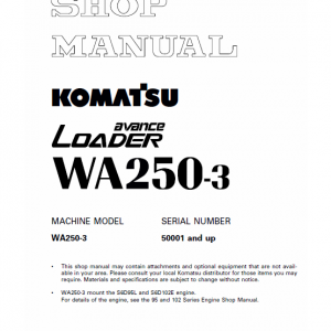 Komatsu WA250-3 Wheel Loader Service Manual