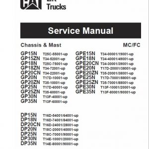 CAT GP25N, GP30N, GP35N Forklift Lift Truck Service Manual - Image 5