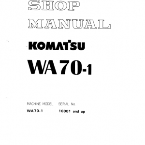 Komatsu WA70-1 Wheel Loader Service Manual