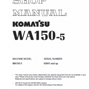 Komatsu WA150-5 Wheel Loader Service Manual