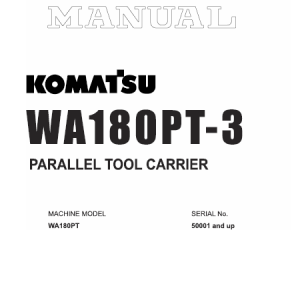 Komatsu WA180PT-3 Wheel Loader Service Manual