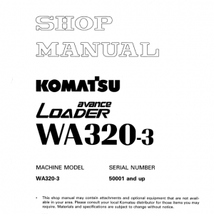 Komatsu WA320-3 Wheel Loader Service Manual