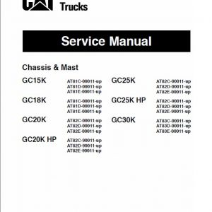 CAT GC15K, GC18K, GC20K, GC20K HP Forklift Lift Truck Service Manual