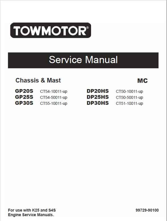 CAT GP20S, GP25S, GP30S Forklift Lift Truck Service Manual