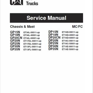 CAT DP15N, DP18N, DP20CN, DP20N Forklift Lift Truck Service Manual