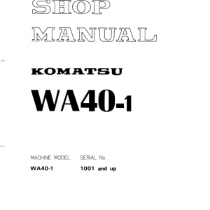 Komatsu WA40-1 Wheel Loader Service Manual