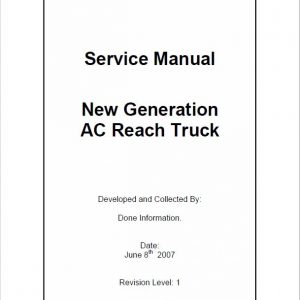 CAT NR14N, NR16N, NR20NH, NR25NH Reach Truck Service Manual