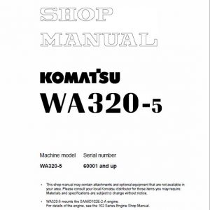 Komatsu WA320-5, WA320-5H Wheel Loader Service Manual