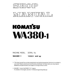 Komatsu WA380-1 Wheel Loader Service Manual