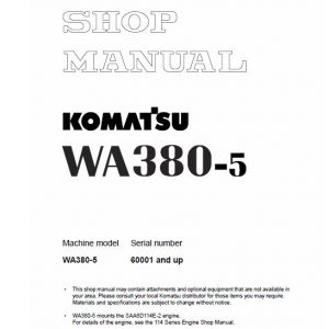 Komatsu WA380-5, WA380-5H Wheel Loader Service Manual