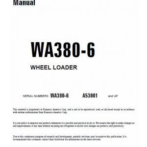 Komatsu WA380-6 Wheel Loader Service Manual - Image 3