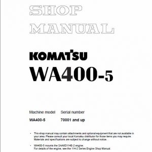 Komatsu WA400-5 Wheel Loader Service Manual