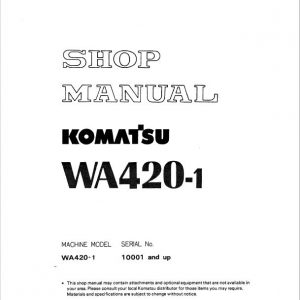 Komatsu WA420-1 Wheel Loader Service Manual