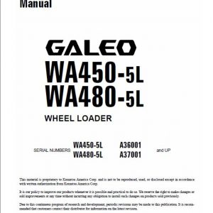 Komatsu WA450-5L, WA480-5L Wheel Loader Service Manual