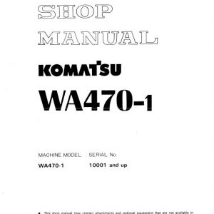 Komatsu WA470-1 Wheel Loader Service Manual