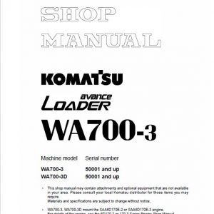 Komatsu WA700-3 Wheel Loader Service Manual