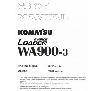 Komatsu WA900-3, WA900-3E0 Wheel Loader Service Manual