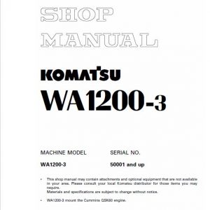 Komatsu WA1200-3 Wheel Loader Service Manual