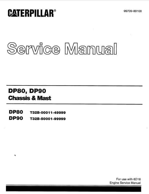 CAT DP80, DP90 Forklift Lift Truck Service Manual