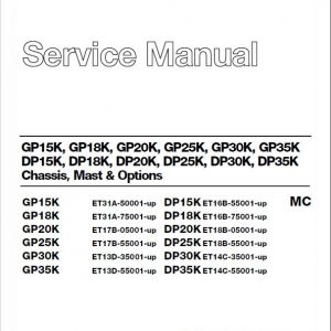 CAT DP15K, DP18K, DP20K, DP25K, DP30K, DP35K Forklift Service Manual